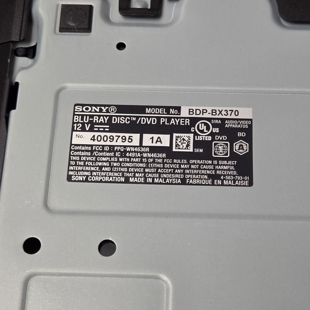 Sony BDP-BX370 Streaming Blu Ray Player Built-in WI FI True HD/DTS DVD Upscaling - Picture 7 of 8